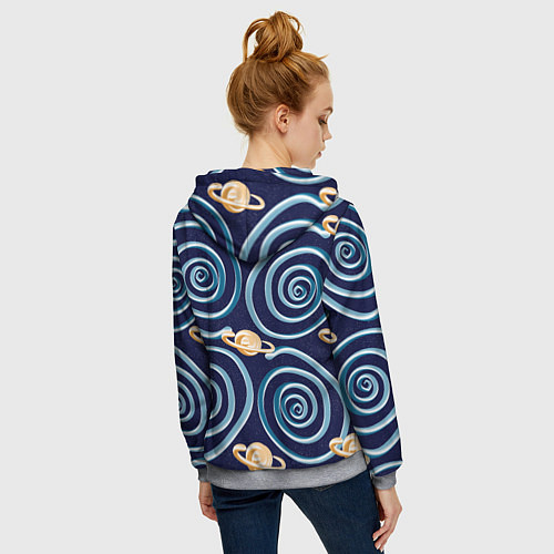 Женская толстовка на молнии Абстрактный 3D космос / 3D-Меланж – фото 4