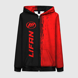 Женская толстовка на молнии Lifan - red gradient по-вертикали