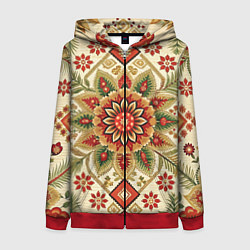Женская толстовка на молнии Русские классические узоры и орнамент