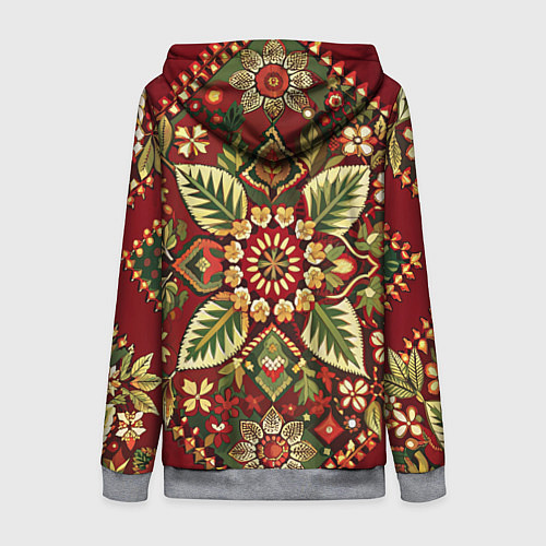 Женская толстовка на молнии Стиль советского ковра узоры и орнамент / 3D-Меланж – фото 2