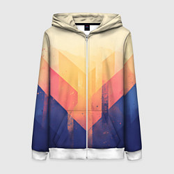 Толстовка на молнии женская Abstract art - geometric shapes, цвет: 3D-белый