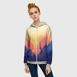Толстовка на молнии женская Abstract art - geometric shapes, цвет: 3D-меланж — фото 2