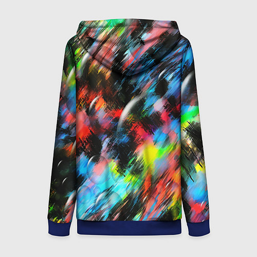 Женская толстовка на молнии Цветные краски абстракция / 3D-Синий – фото 2