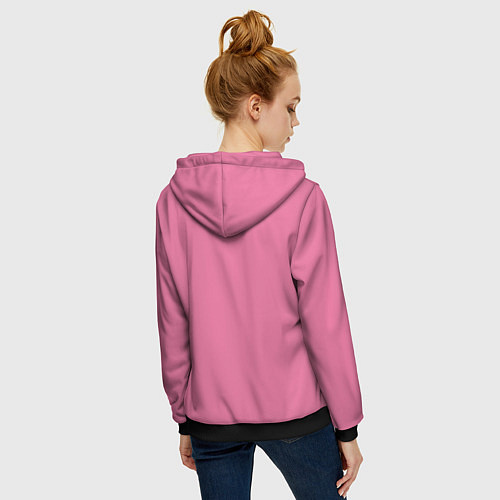 Женская толстовка на молнии Эмоция стыда - розовый / 3D-Черный – фото 4