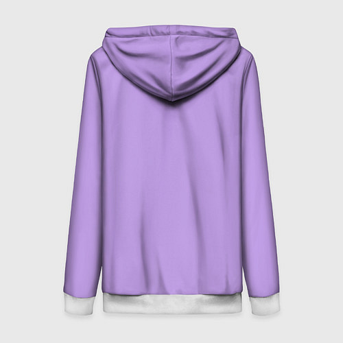 Женская толстовка на молнии Эмоция страха - сиреневый / 3D-Белый – фото 2