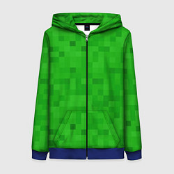 Толстовка на молнии женская Крипер персонаж текстура, цвет: 3D-синий