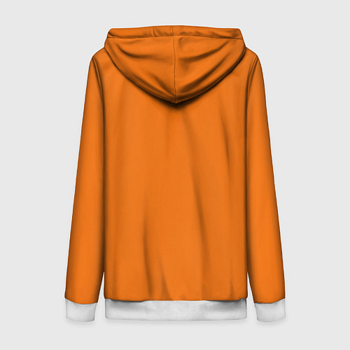 Женская толстовка на молнии Весёлая тыква верх / 3D-Белый – фото 2