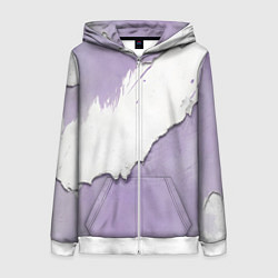 Толстовка на молнии женская Штукатурка и лавандовая краска, цвет: 3D-белый