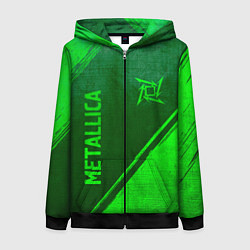 Женская толстовка на молнии Metallica - green gradient вертикально