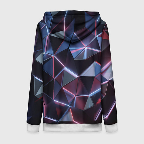 Женская толстовка на молнии Неоновые геометрические плиты / 3D-Белый – фото 2