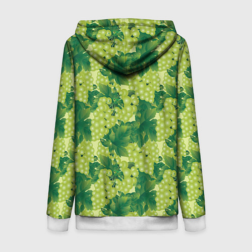 Женская толстовка на молнии Виноградный цветной паттерн / 3D-Белый – фото 2
