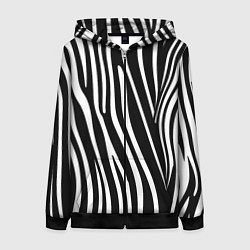 Женская толстовка на молнии Полоски зебры