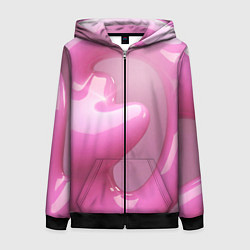 Женская толстовка на молнии Розовые краски абстракция