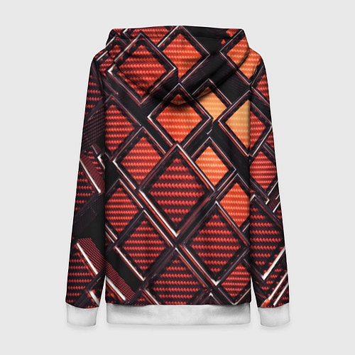 Женская толстовка на молнии Геометрия карбон / 3D-Белый – фото 2