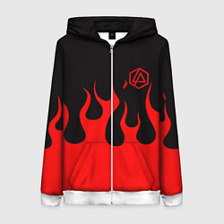 Женская толстовка на молнии Linkin park logo fire