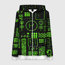 Толстовка на молнии женская Twenty one pilots neon, цвет: 3D-белый