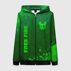 Толстовка на молнии женская Free Fire - green gradient вертикально, цвет: 3D-черный