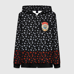 Женская толстовка на молнии Герб РФ и ссср ласточки