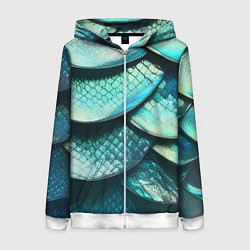 Женская толстовка на молнии Чешуя крупной рыбы