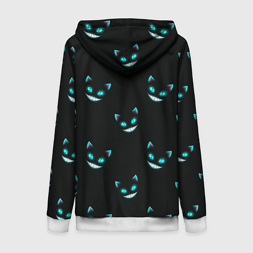 Женская толстовка на молнии Кошачий монстр паттерн / 3D-Белый – фото 2