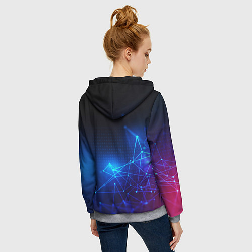 Женская толстовка на молнии Герб РФ абстракция текстура / 3D-Меланж – фото 4