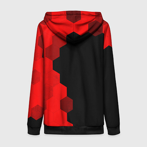 Женская толстовка на молнии Free Fire - red gradient по-вертикали / 3D-Черный – фото 2