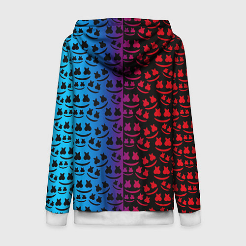 Женская толстовка на молнии Marshmello gradient / 3D-Белый – фото 2