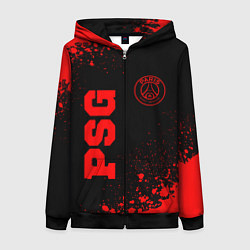 Толстовка на молнии женская PSG - red gradient вертикально, цвет: 3D-черный