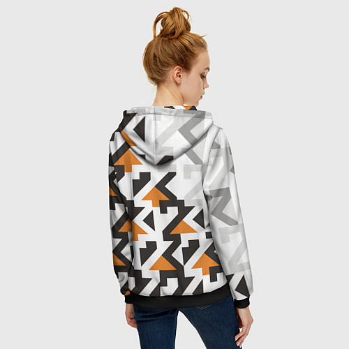 Женская толстовка на молнии Паттерн-23 / 3D-Черный – фото 4