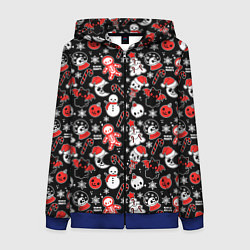 Женская толстовка на молнии Кавайные чудаки на Рождество