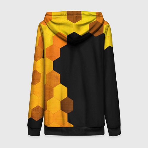 Женская толстовка на молнии Stumble Guys - gold gradient по-вертикали / 3D-Черный – фото 2