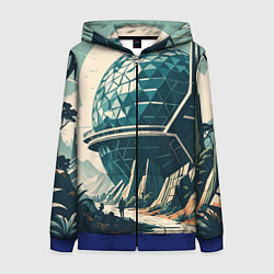 Женская толстовка на молнии Фантастика круглое здание