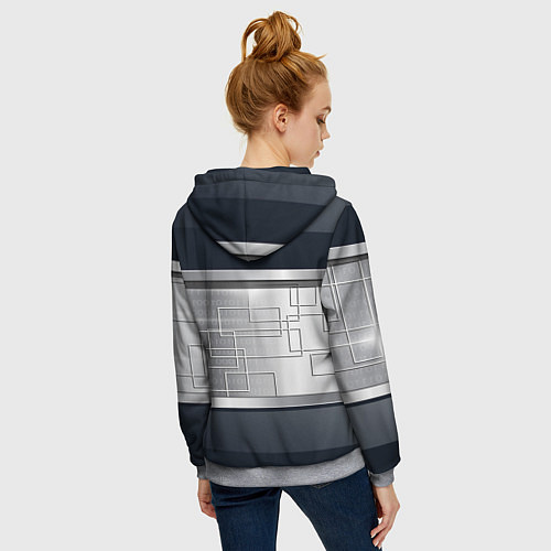 Женская толстовка на молнии FORD текстура из метала / 3D-Меланж – фото 4