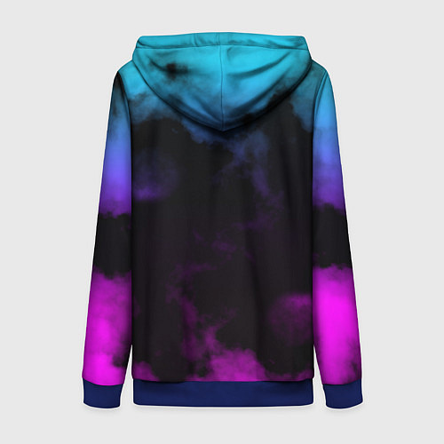 Женская толстовка на молнии Градиент - дым / 3D-Синий – фото 2