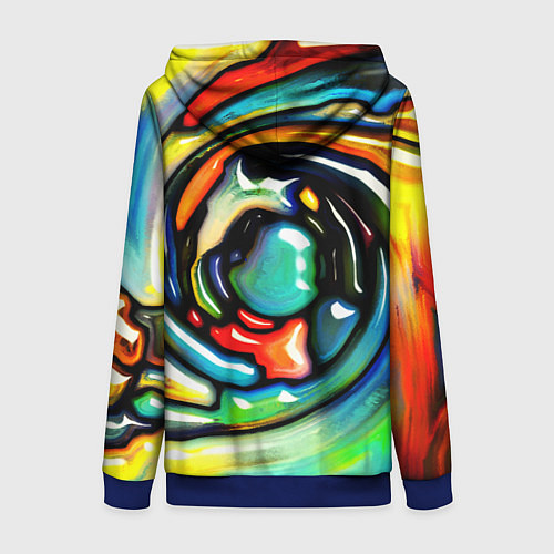 Женская толстовка на молнии Акварельные краски мозаика / 3D-Синий – фото 2