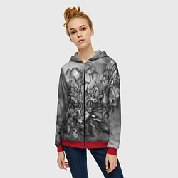 Толстовка на молнии женская Абстракция оптический узор, цвет: 3D-красный — фото 2