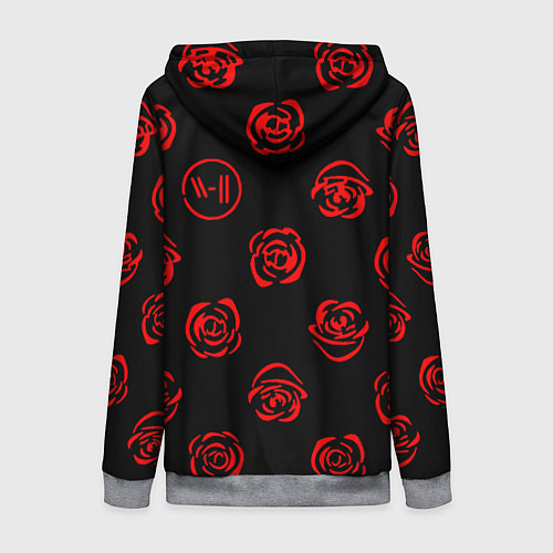 Женская толстовка на молнии Twenty one pilots rose pattern / 3D-Меланж – фото 2