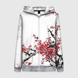 Женская толстовка на молнии Китайский стиль - слива