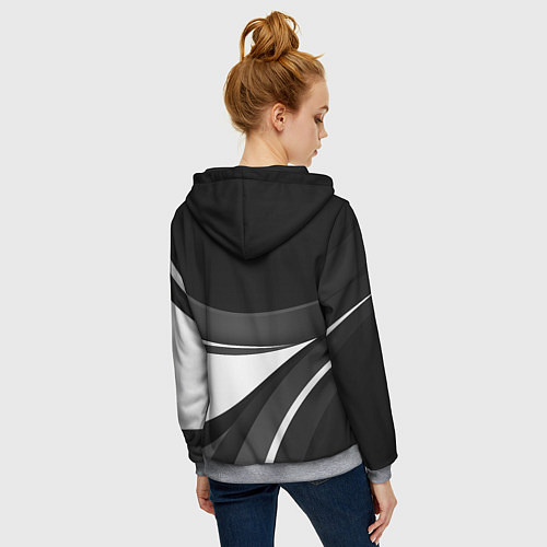 Женская толстовка на молнии Zeekr - черно-белый / 3D-Меланж – фото 4