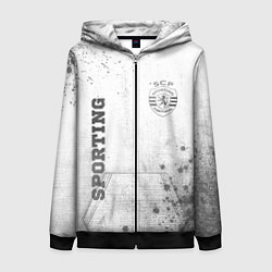 Женская толстовка на молнии Sporting - white gradient вертикально