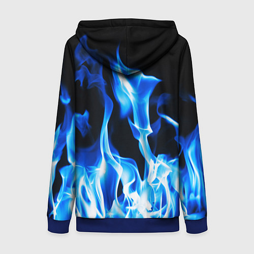 Женская толстовка на молнии Doom fire logo steel / 3D-Синий – фото 2