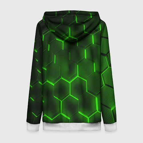 Женская толстовка на молнии Doom кислотная броня / 3D-Белый – фото 2