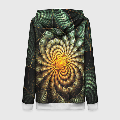 Женская толстовка на молнии Оптический узор фракталы / 3D-Белый – фото 2