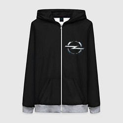 Толстовка на молнии женская Opel logo auto, цвет: 3D-меланж