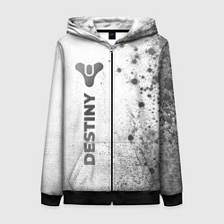 Толстовка на молнии женская Destiny - white gradient по-вертикали, цвет: 3D-черный