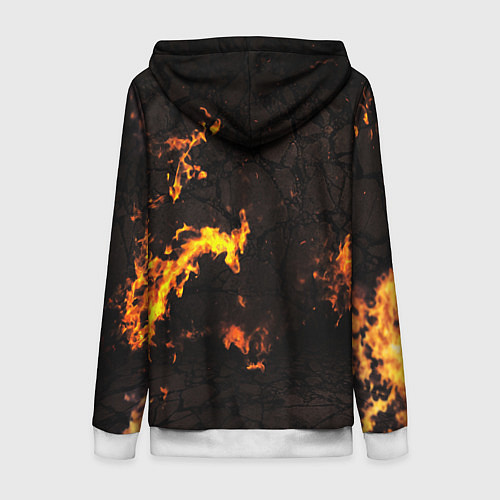 Женская толстовка на молнии Doom fire / 3D-Белый – фото 2