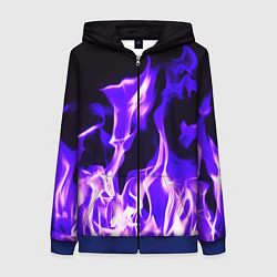 Толстовка на молнии женская Неоновый огненный стиль, цвет: 3D-синий