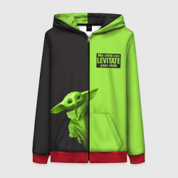 Толстовка на молнии женская Child Grogu, цвет: 3D-красный