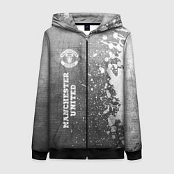 Толстовка на молнии женская Manchester United - grey gradient по-вертикали, цвет: 3D-черный