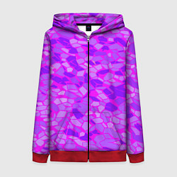 Женская толстовка на молнии Фиолетовые плитки на розовом фоне